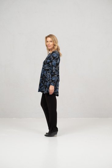 Scandinavian Caramel Swirls Tunic Blue - Spausdinti marškinėliai moterims - 