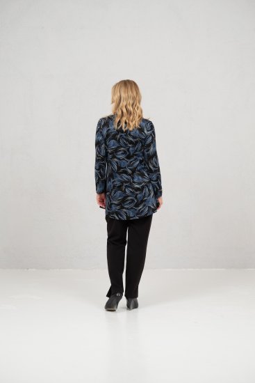 Scandinavian Caramel Swirls Tunic Blue - Spausdinti marškinėliai moterims - 