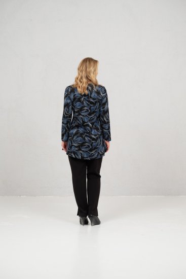 Scandinavian Caramel Swirls Tunic Blue - Spausdinti marškinėliai moterims - 