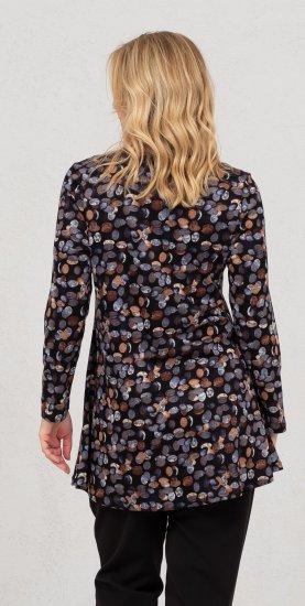 Scandinavian Caramel Flower Petals Tunic Copper and Blue - Spausdinti marškinėliai moterims - 