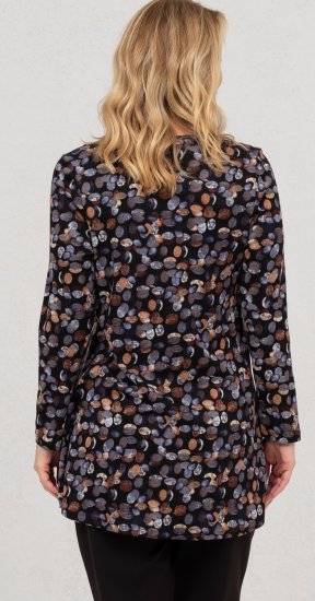 Scandinavian Caramel Flower Petals Tunic Copper and Blue - Spausdinti marškinėliai moterims - 