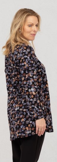 Scandinavian Caramel Flower Petals Tunic Copper and Blue - Spausdinti marškinėliai moterims - 