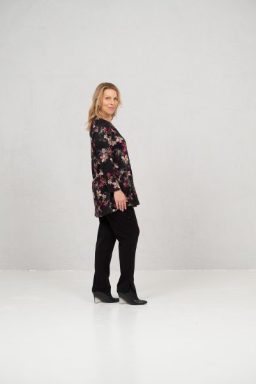 Scandinavian Caramel Flowers Tunic Red and Pink - Spausdinti marškinėliai moterims - 