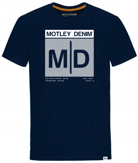 Motley Denim Poole T-shirt Navy - Marškinėliai - Marškinėliai - 2XL-14XL