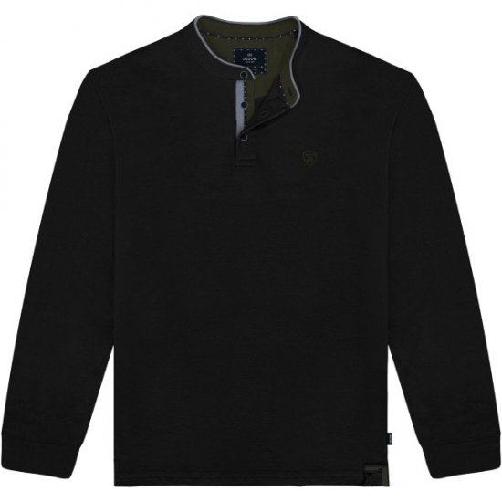 Double Outfitters PS-3099 Polo Shirt Mao Collar Black - Polo marškinėliai - Polo marškinėliai - 2XL-8XL