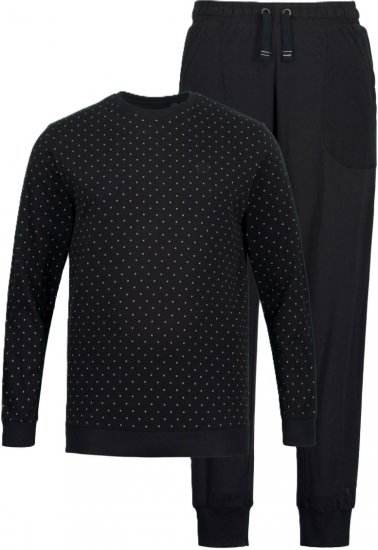 JP1880 Two-piece Pajama Belly Fit Long Sleeve Long Pants Black TALL - VYRIŠKI DRABUŽIAI MT-6XLT - Drabužiai aukštiems vyrams