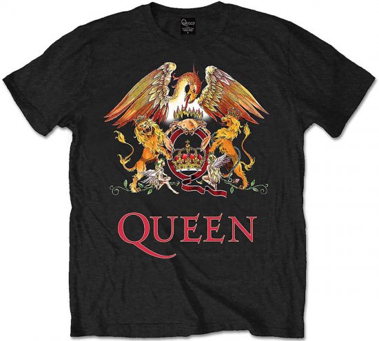Queen Classic Crest T-shirt Black - Marškinėliai - Marškinėliai - 2XL-14XL