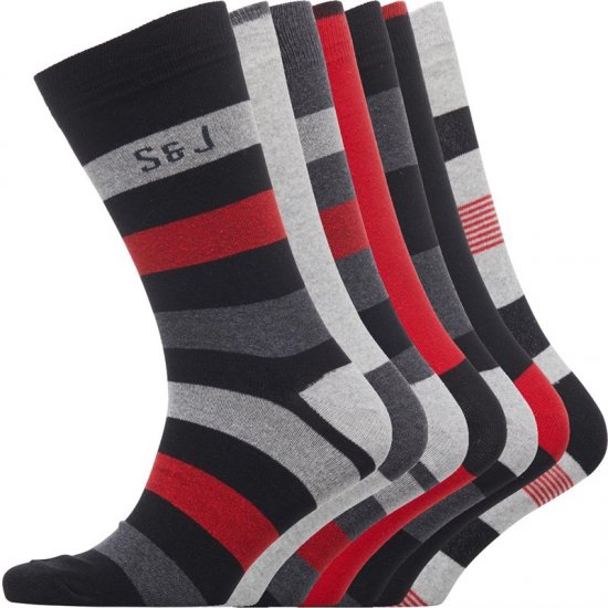 Smith & Jones Red line 7-pack Socks - Apatinis trikotažas ir plaukimo apranga - Apatinis trikotažas - 2XL-8XL