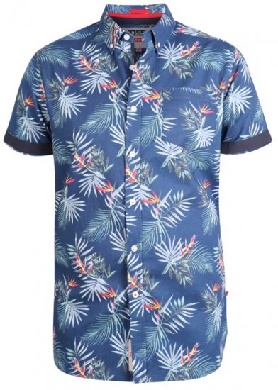 D555 Reuben Hawaii Shirt Navy - Marškiniai - Marškiniai - 2XL-8XL