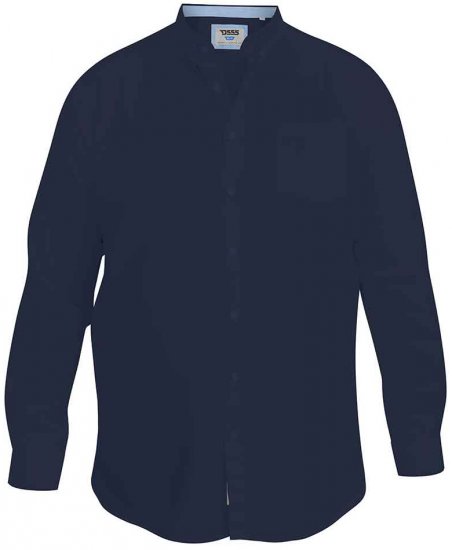D555 Richard Long Sleeve Oxford Shirt Navy - Marškiniai - Marškiniai - 2XL-8XL