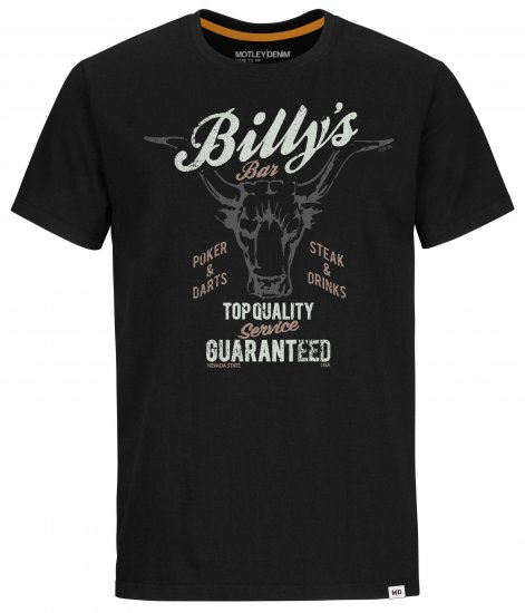 Motley Denim Ripon T-Shirt Black - Marškinėliai - Marškinėliai - 2XL-14XL