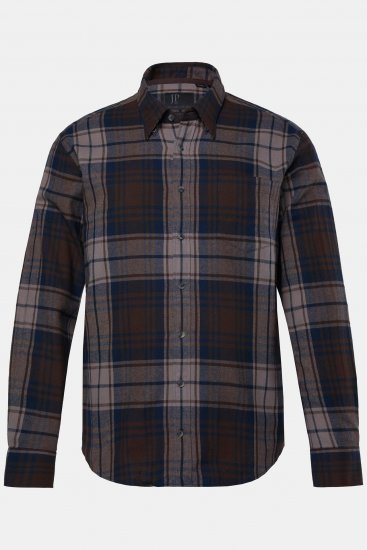 JP1880 Shirt Flannel Long Sleeve Brown TALL - VYRIŠKI DRABUŽIAI MT-6XLT - Drabužiai aukštiems vyrams