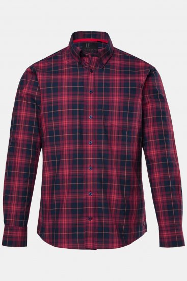 JP1880 Checked Shirt Long Sleeve Red - Marškiniai - Marškiniai - 2XL-8XL