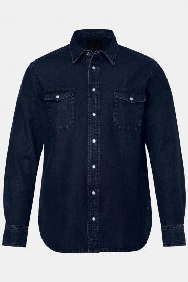 JP1880 Denim Shirt Flexnamic Long Sleeve Navy - Marškiniai - Marškiniai - 2XL-8XL