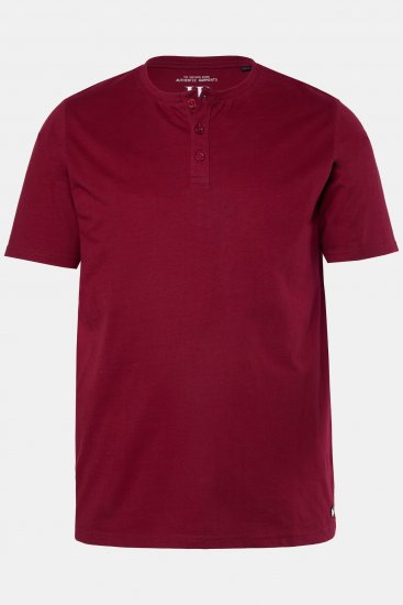 JP1880 Henley Basic T-shirt with Buttons Red - Marškinėliai - Marškinėliai - 2XL-14XL