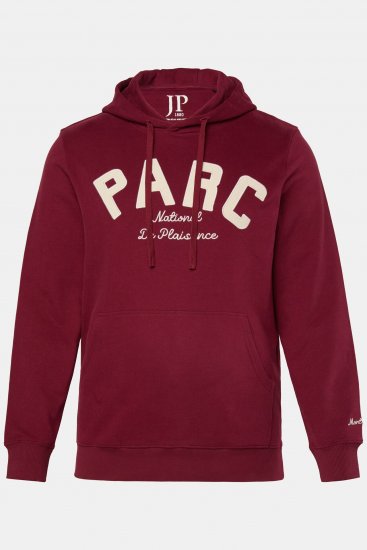 JP1880 Hoodie with Embroidery Aubergine Tall - TALL-dydžiai - Drabužiai aukštiems vyrams