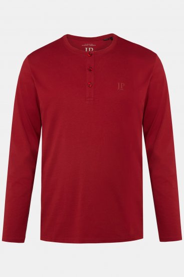 JP1880 Henley T-shirt Long Sleeve Red - Marškinėliai - Marškinėliai - 2XL-14XL