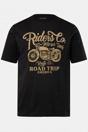 JP1880 T-Shirt Motorcycle Print Black - Marškinėliai - Marškinėliai - 2XL-14XL