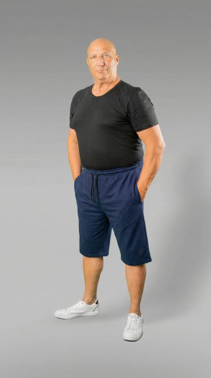 20 Nodi Scirocco Short Leg Sports Pants in Combed Cotton Jersey Navy - Laisvalaikio kelnės ir šortai - Laisvalaikio Kelnės ir Šortai - 2XL-12XL