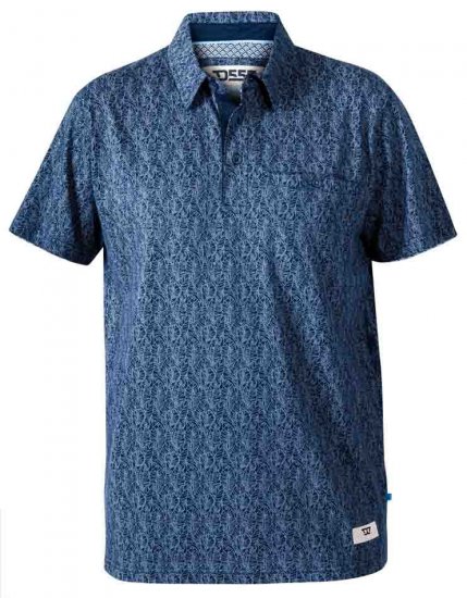D555 Sefton Print Floral Polo Navy - Polo marškinėliai - Polo marškinėliai - 2XL-8XL