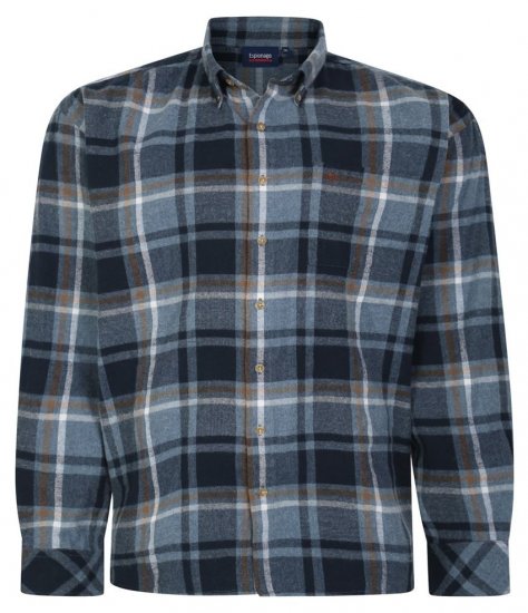 Espionage SH394 Šukuoti languoti marškiniai airforce/tamsiai mėlyna - Marškiniai - Marškiniai - 2XL-8XL