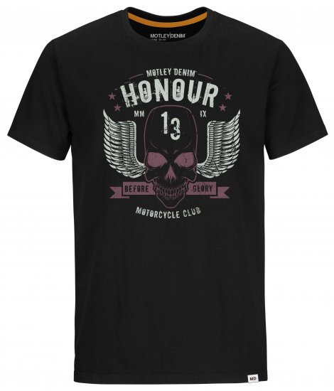 Motley Denim Sheffield T-Shirt Black - Marškinėliai - Marškinėliai - 2XL-14XL