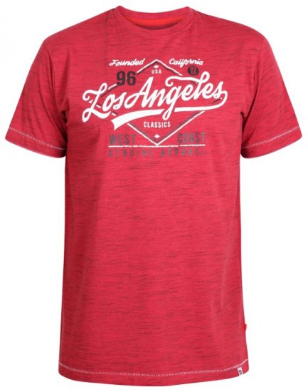 D555 Shelton T-shirt Red - Marškinėliai - Marškinėliai - 2XL-14XL