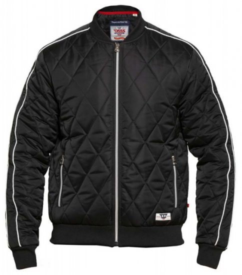 D555 Skipton Quilted Bomber Jacket Black - Didelės vyriškos striukės - Didelės vyriškos striukės