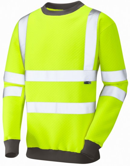 Leo Winkleigh Crew Neck Sweatshirt Hi-Vis Yellow - Darbo drabužiai - Darbo drabužiai - 3XL-10XL