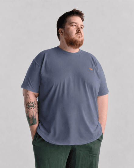 Motley Denim Stockholm T-shirt Light Indigo - Marškinėliai - Marškinėliai - 2XL-14XL