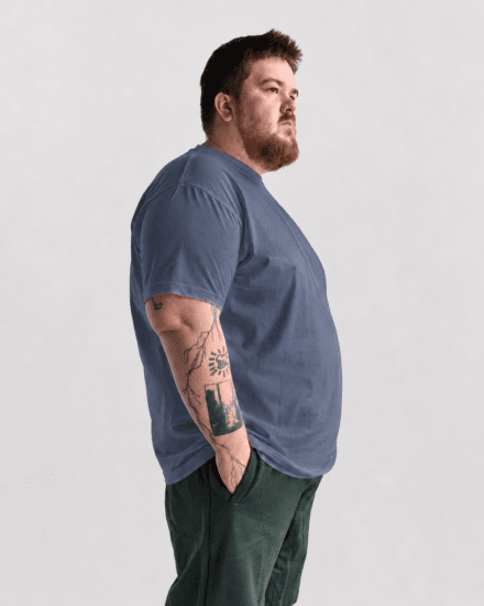 Motley Denim Stockholm T-shirt Light Indigo - Marškinėliai - Marškinėliai - 2XL-14XL