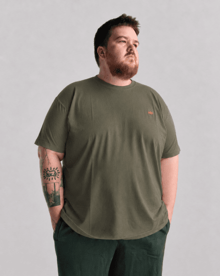Motley Denim Stockholm T-shirt Dark Khaki - Marškinėliai - Marškinėliai - 2XL-14XL