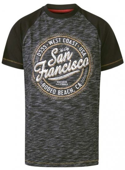 D555 Sunderland San Francisco T-Shirt Black Reno - Marškinėliai - Marškinėliai - 2XL-14XL