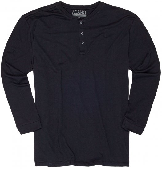 Adamo Sven Regular fit Serafino Long sleeve T-shirt Navy - Marškinėliai - Marškinėliai - 2XL-14XL
