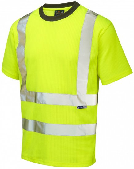 Leo Newport Comfort T-shirt Hi-Vis Yellow - Darbo drabužiai - Darbo drabužiai - 3XL-10XL