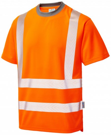 Leo Larkstone Coolviz Plus T-shirt Hi-Vis Orange - Darbo drabužiai - Darbo drabužiai - 3XL-10XL