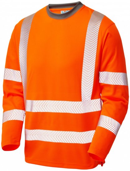 Leo Capstone Coolviz Plus Long Sleeve T-shirt Hi-Vis Orange - Hi-Vis Marškinėliai - Hi-Vis Marškinėliai 3XL-6XL