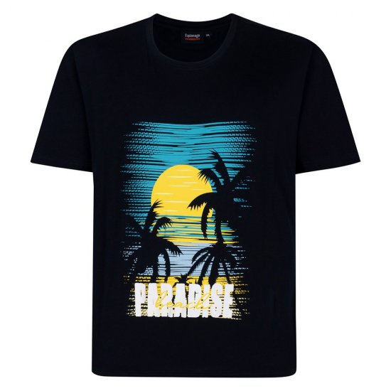 Espionage T448 paradise marginti marškinėliai tamsiai mėlyna - Marškinėliai - Marškinėliai - 2XL-14XL