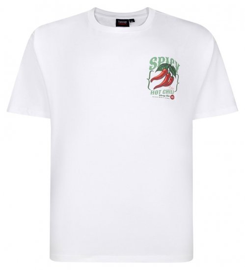 Espionage T457 Spicy Chilli Markšinėliai su spauda balta - Marškinėliai - Marškinėliai - 2XL-14XL