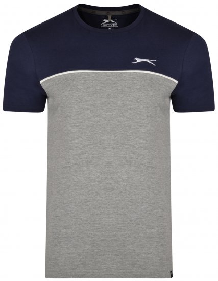 Slazenger Tarique T-shirt Navy/Grey - Marškinėliai - Marškinėliai - 2XL-14XL
