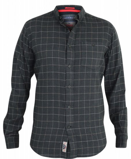 D555 Taylor Long Sleeve Shirt Charcoal - Marškiniai - Marškiniai - 2XL-8XL