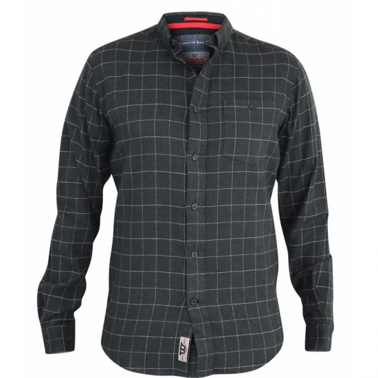 D555 Taylor Long Sleeve Shirt Charcoal - Marškiniai - Marškiniai - 2XL-8XL