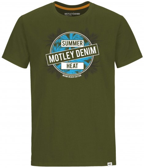 Motley Denim T-shirt Telford Dark Khaki - Marškinėliai - Marškinėliai - 2XL-14XL