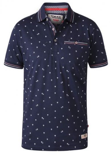 D555 Thames Polo With Chest Pocket Navy - Polo marškinėliai - Polo marškinėliai - 2XL-8XL