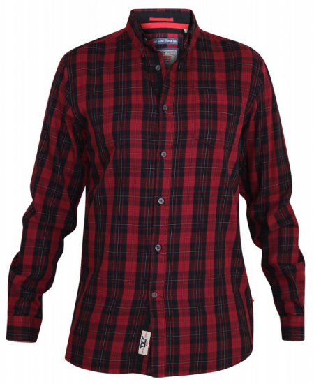 D555 Theo Long Sleeve Check Shirt - Marškiniai - Marškiniai - 2XL-8XL