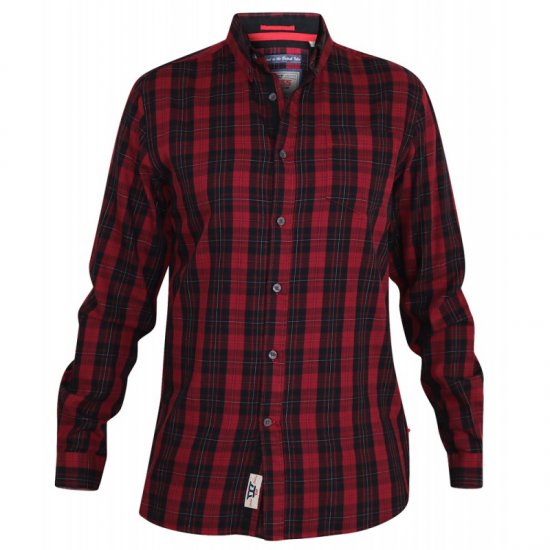 D555 Theo Long Sleeve Check Shirt - Marškiniai - Marškiniai - 2XL-8XL