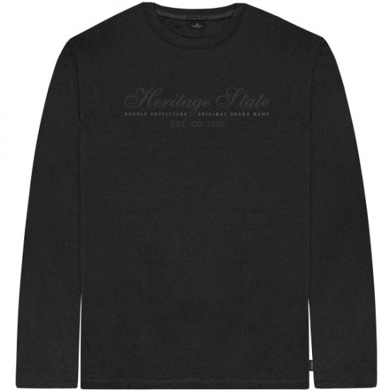 Double Outfitters TS-9171 Long Sleeve T-Shirt Embroidered Black - Marškinėliai - Marškinėliai - 2XL-14XL