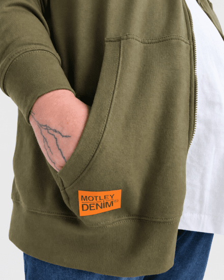 Motley Denim Copenhagen Hoodie Dark Khaki - Megztiniai ir džemperiai - Megztiniai ir Džemperiai - 2XL-14XL