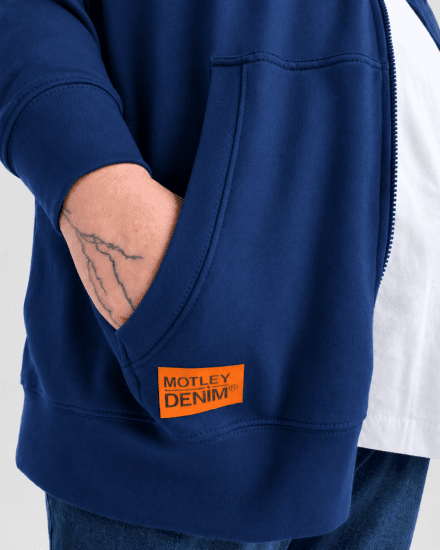 Motley Denim Copenhagen Hoodie Royal Blue - Megztiniai ir džemperiai - Megztiniai ir Džemperiai - 2XL-14XL