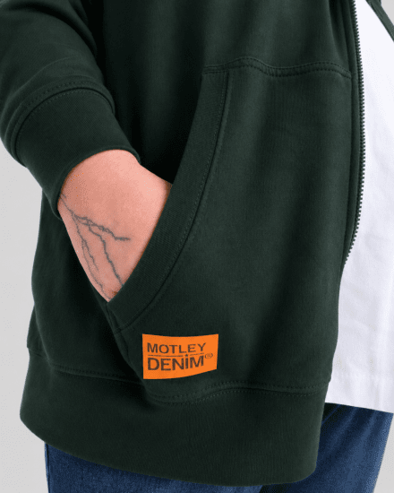 Motley Denim Copenhagen Hoodie Racing Green - Megztiniai ir džemperiai - Megztiniai ir Džemperiai - 2XL-14XL